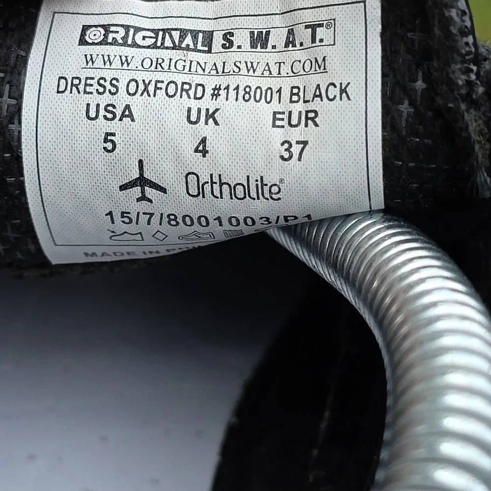 Original S.w.a.t. Uniform Dress Oxford Shoes Men's‎ 5 Shiny Black Lace Up
